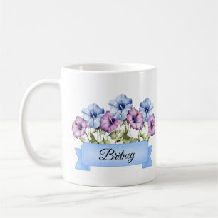 Caneca De Café Setembro Birth Aster Flower Personalizado