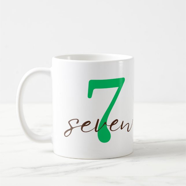 Caneca De Café Sétimo Aniversário de 7 Anos com Personalização (Esquerda)