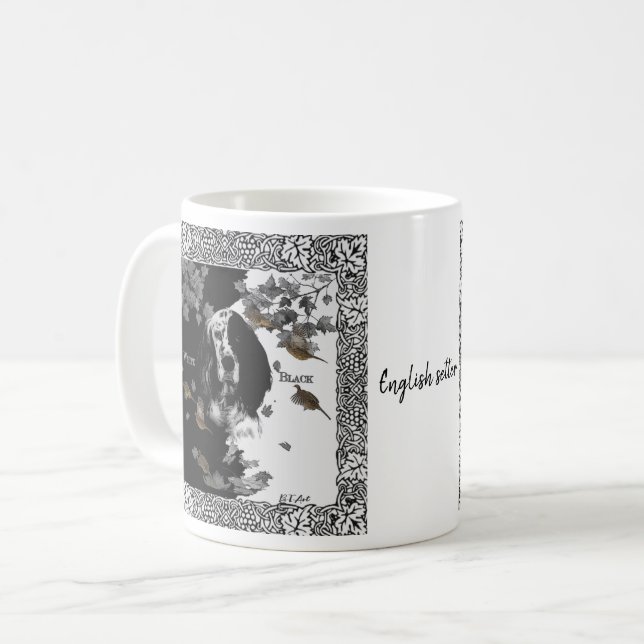 Caneca De Café Setor inglês preto e branco (Frente Esquerda)