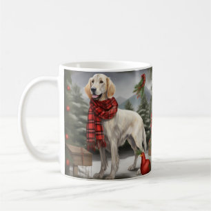 Caneca De Café Setter Inglês no Natal com Neve