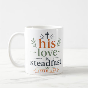 Caneca De Café Seu Amor é Firme Citação Elegante Baseada na Fé