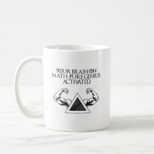 Caneca De Café Seu Cérebro Na Matemática Gênio Puro Ativado