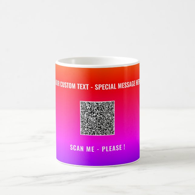Caneca De Café Seu Código QR Informações de Verificação Texto Per (Centro)