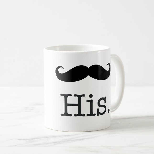 Caneca De Café SEU com um Mustachio (Frente Esquerda)