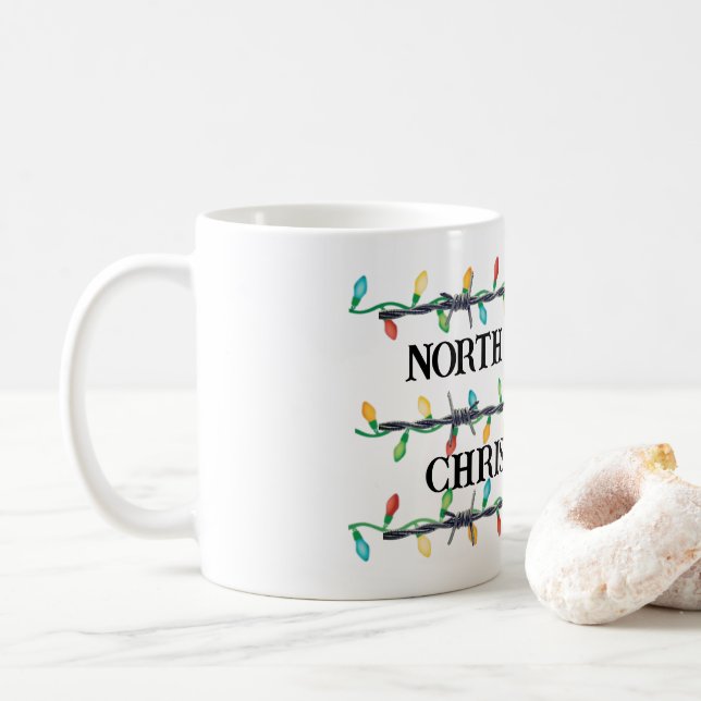 Caneca De Café "Seu Estado," Arame Farpado e Luzes de Natal (Com Donut)