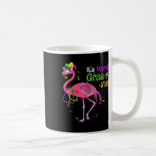 Caneca De Café Seu figurino de flamingo para o Mardi Gras, garota
