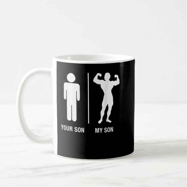 Caneca De Café Seu Filho Meu Filho Bodybuilder Engraçado Gym Trab (Esquerda)