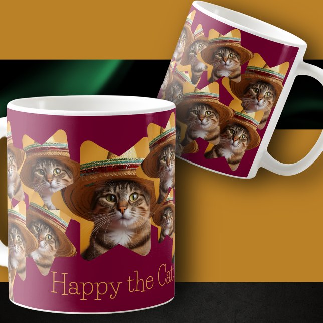 Caneca De Café Seu gato em uma colagem em uma taça de café (Criador carregado)