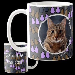 Caneca De Café Seu gato numa Cinza de café