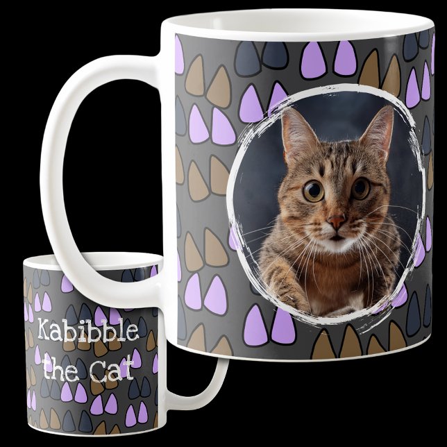 Caneca De Café Seu gato numa Cinza de café (Criador carregado)