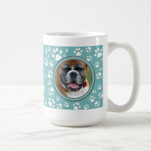 Caneca De Café Seu Impressão de Cão Teal de Foto Pet Memorial
