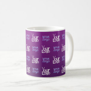 Caneca De Café Seu logotipo 2 imagens ou logotipos de negócios
