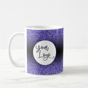 Caneca De Café Seu logotipo corporativo é brilhante e preto