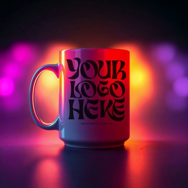 Caneca De Café Seu Logotipo e Texto Simples (Criador carregado)