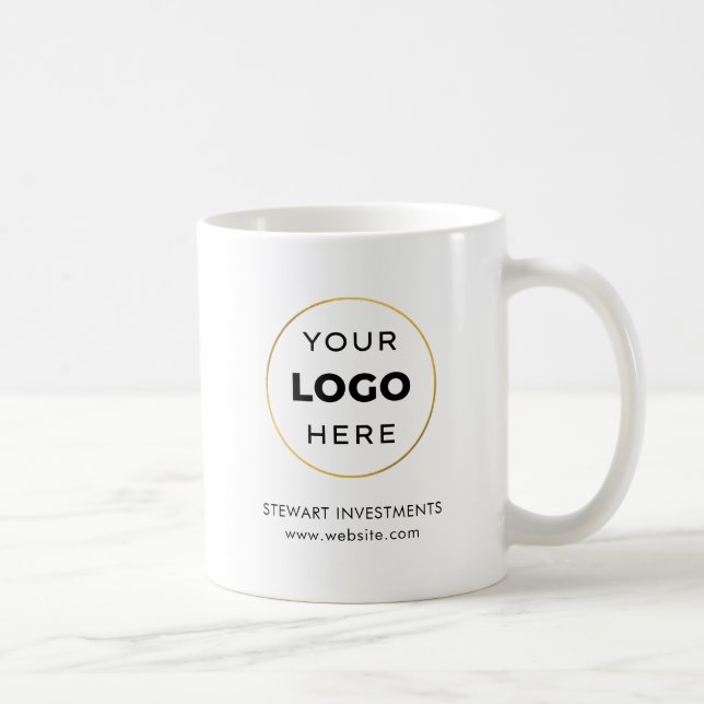Caneca De Café Seu logotipo personalizado branco comercial (Direita)
