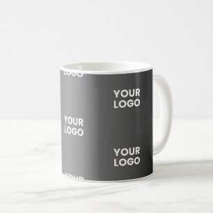 Caneca De Café Seu Logotipo Simples Repetitivo Gradiente Preto