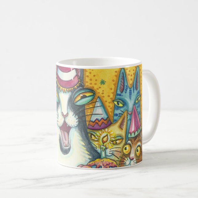 Caneca De Café Seu N' Fitz Cats BIRTHDAY MUG *Personalizar (Frente Esquerda)