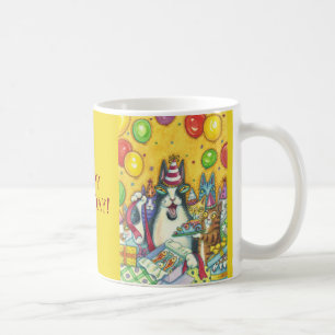Caneca De Café SEU N' Fitz Cats BIRTHDAY MUG *Personalizar Texto