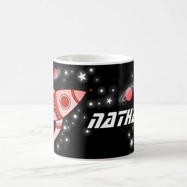 Caneca De Café seu nome (9 letras) espaço vermelho crianças negra (Centro)