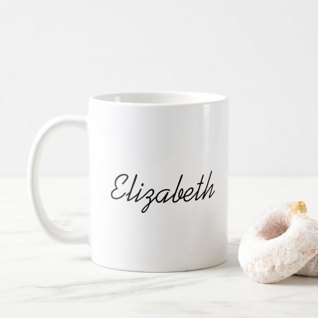 Caneca De Café Seu Nome Aqui, Calliografia, Modelo Trendy (Com Donut)