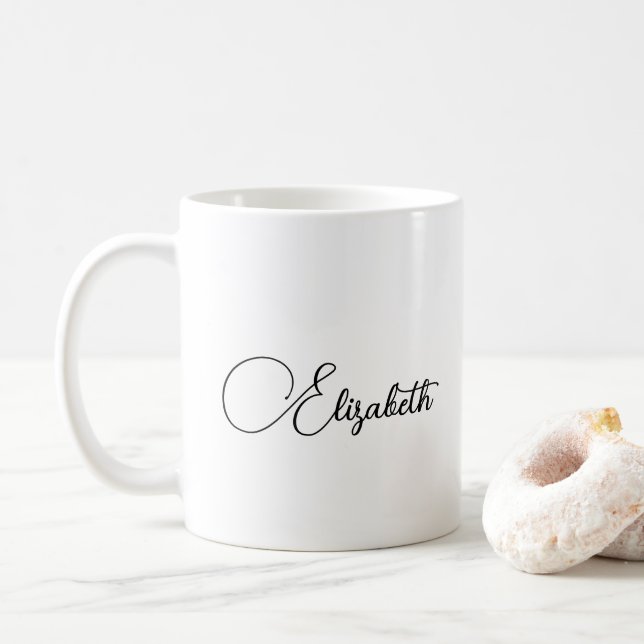 Caneca De Café Seu Nome Aqui Script Modelo Cliente (Com Donut)