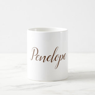 Caneca De Café Seu nome é moderno, simples, castanho branco