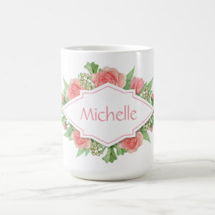Caneca De Café Seu nome em uma imagem da flor