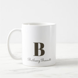 Caneca De Café Seu Nome Monograma Personalizado