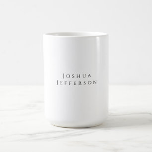 Caneca De Café Seu Nome Profissional Criativo Simples Preto Branc