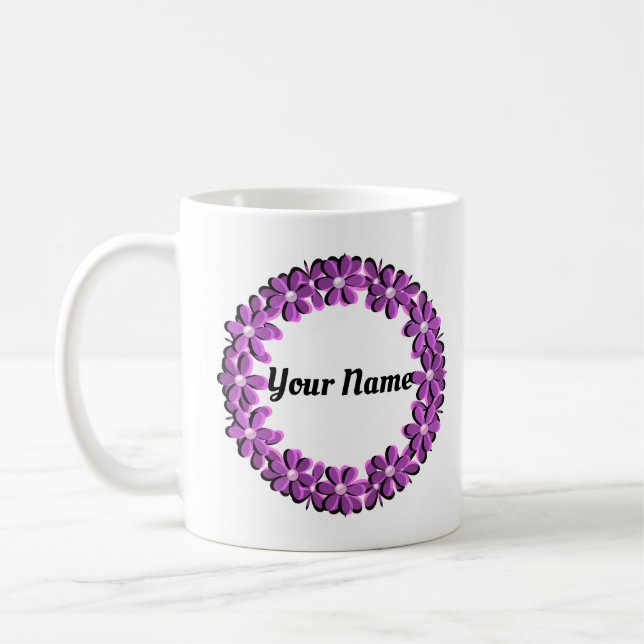 Caneca De Café Seu nome, texto, personalizado (Esquerda)