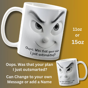 Caneca De Café Seu Plano? Adicionar Nome Mensagem, Rosto Expressi