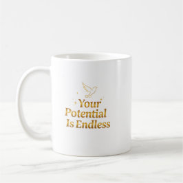Caneca De Café Seu Potencial É Infinito Dove Gold Motivação