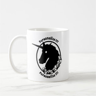 Caneca De Café SEU TEXTO Zombie Unicorn