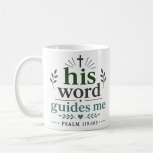 Caneca De Café Seu Verbo Me Guia Encorajamento Cristão