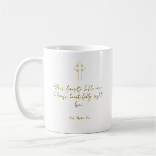 Caneca De Café Seu versículo bíblico favorito - cruz dourada