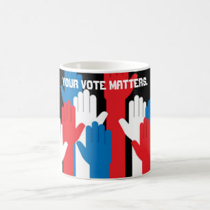 Caneca De Café Seu Voto Importa Mãos Patriotas