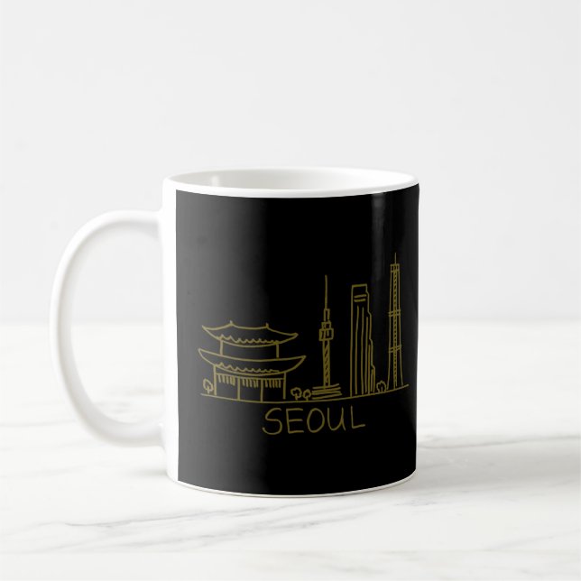 Caneca De Café Seul City Korea souvenir para homens 5 (Esquerda)