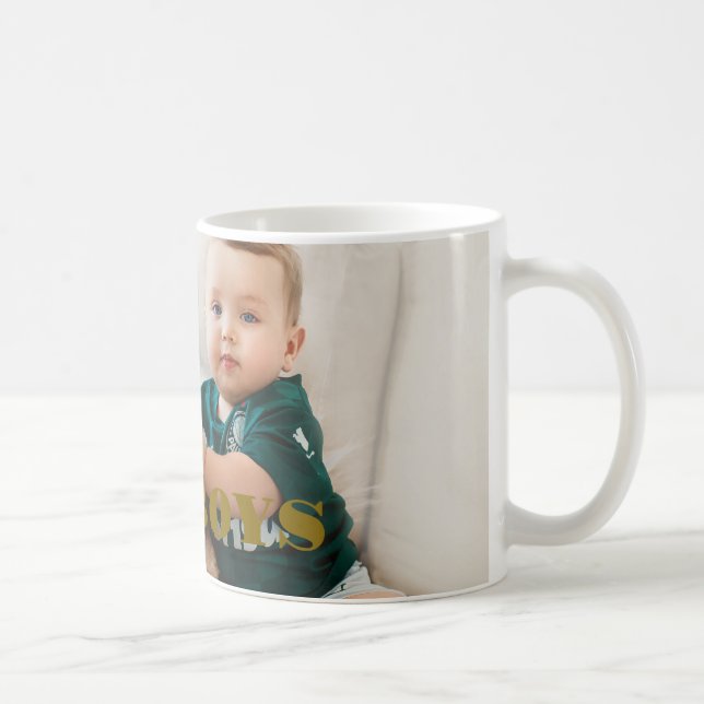 Caneca De Café Seus animais de estimação com foto de bebê (Direita)