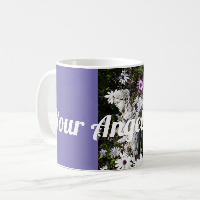 Caneca De Café Seus anjos estão sempre com você Anjo Floral (Frente Esquerda)
