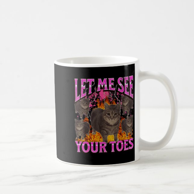Caneca De Café Seus Dedos do Pé Gato Engraçado Meme Bootleg Gráfi (Direita)