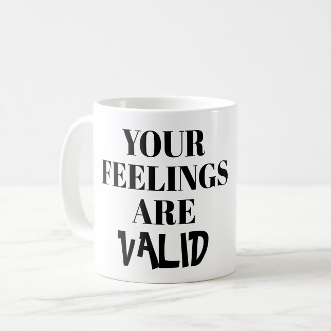 CANECA DE CAFÉ SEUS SENTIMENTOS SÃO VÁLIDOS - INTROVERTIDO (Frente Esquerda)