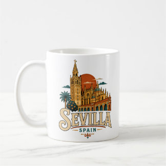 Caneca De Café Sevilha Espanha Viagem Arte Marco