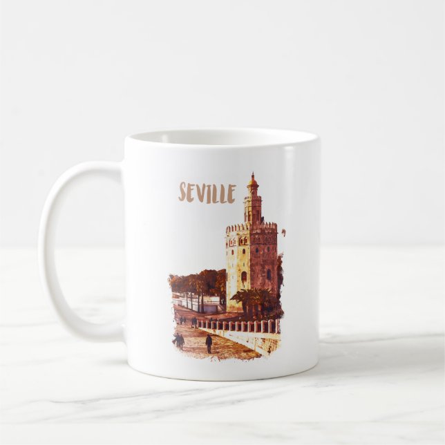 Caneca De Café Seville Espanha Andalucia Viagem (Esquerda)