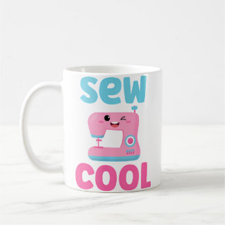 Caneca De Café Sew Cool Cute Kawaii Sewing Machine Funny Pun Quil
