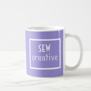 Caneca De Café Sew Creative Sewing Words Purple Coffee Mug