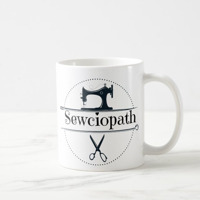 Caneca De Café Sewciopath, Presente Engraçado (Direita)