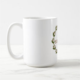 Caneca De Café Shabbat Shalom Green Brown Wreath Mug