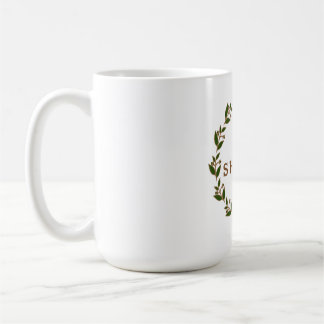 Caneca De Café Shabbat Shalom Green Brown Wreath Mug