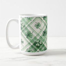 CANECA DE CAFÉ SHADES OF GREEN IRISH CELTIC SHAMROCKS 