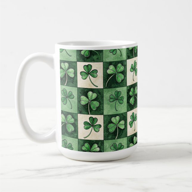 CANECA DE CAFÉ SHADES OF GREEN IRISH CELTIC SHAMROCKS  (Esquerda)